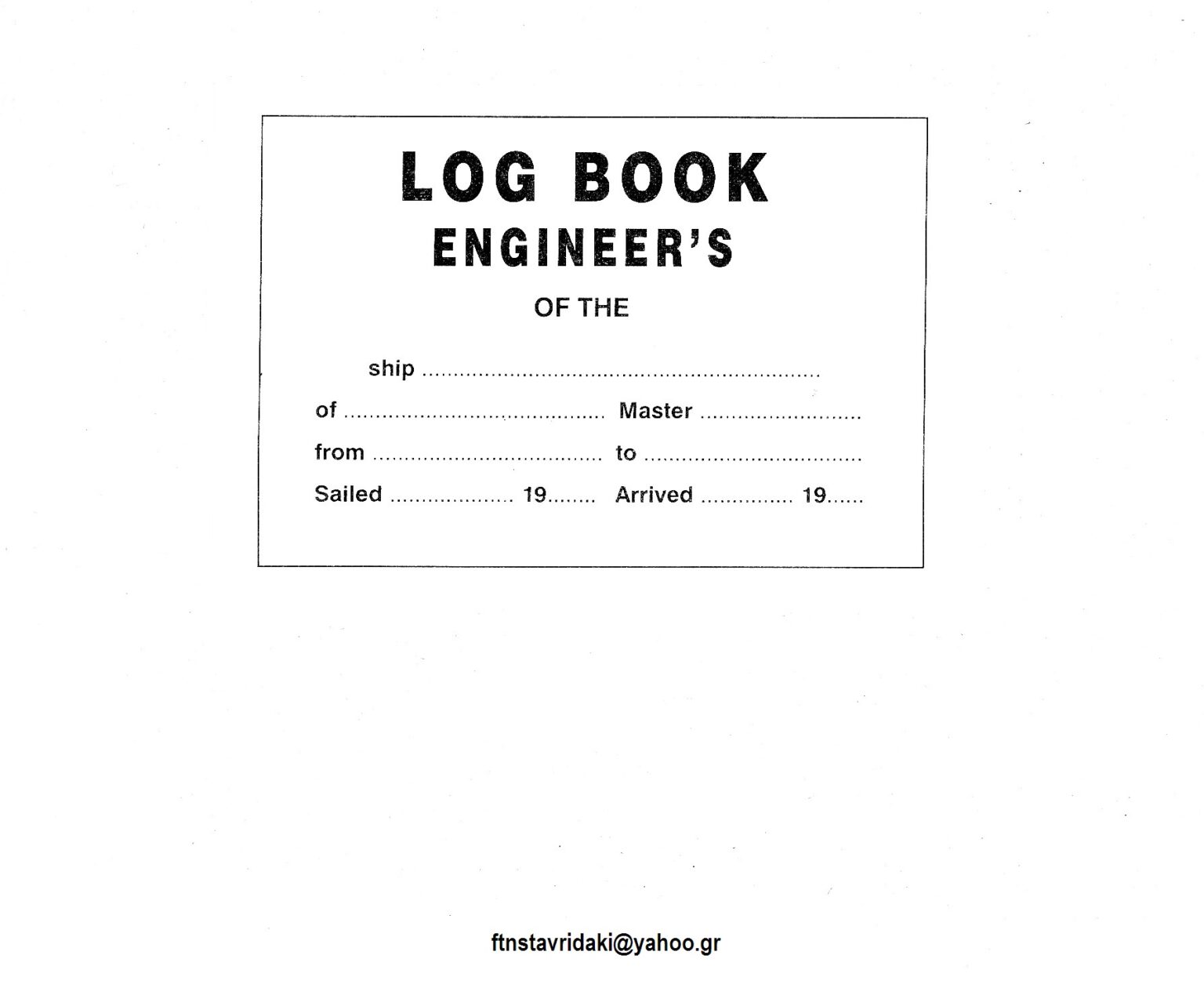 Engineer’s Log Book Stavridaki