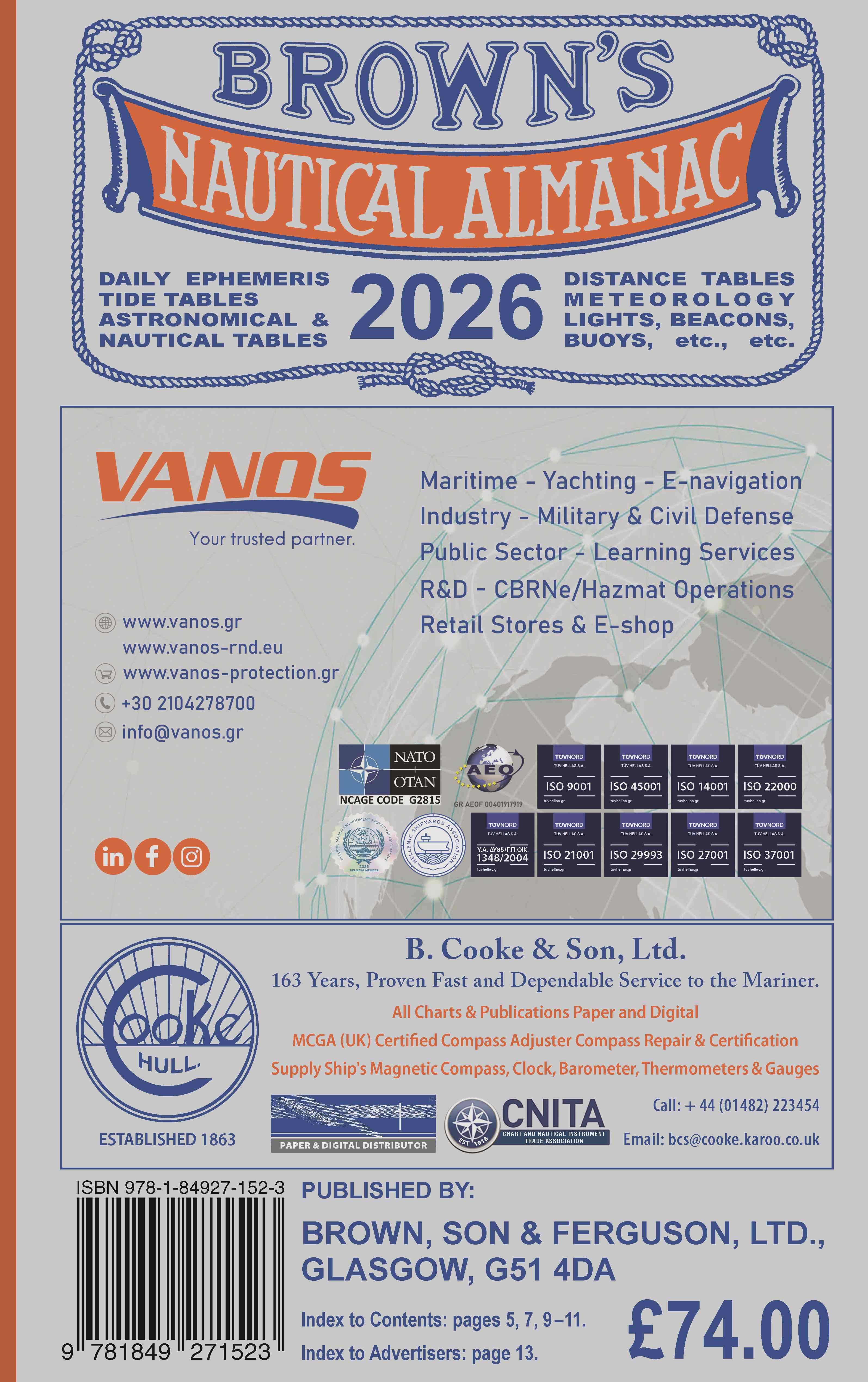 BROWN'S NAUTICAL ALMANAC 2026