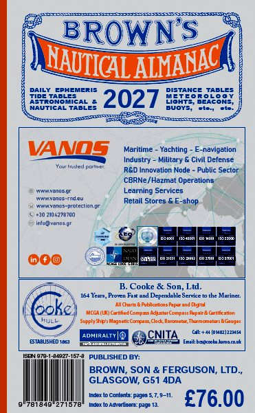 BROWN'S NAUTICAL ALMANAC 2027